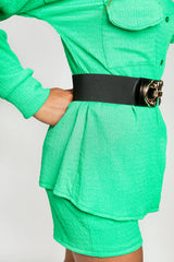 Black And Gold Knot Tie Detail Stretch Waist Belt