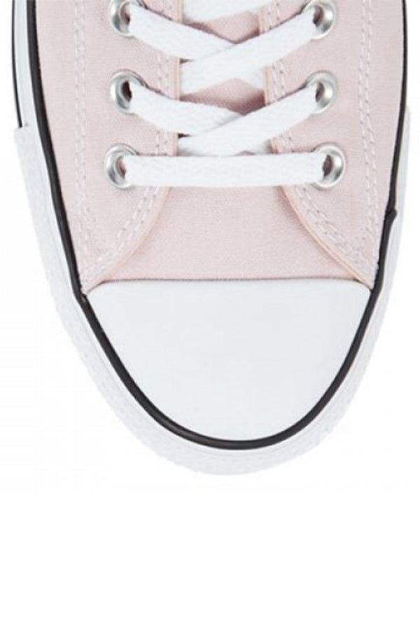 Pink Canvas Stripe Sole Flat Trainers
