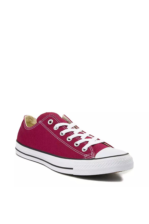 Wine Canvas Stripe Sole Flat Trainers