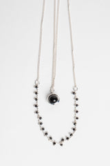 Black And Silver Layered Necklace