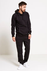 Black Basic Pullover Hood Tracksuit