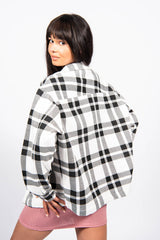 Black Checked Boxy Jacket