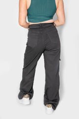 Black Wide Leg Cargo Trousers