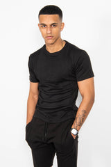 Mens Black Muscle Fit Zip Pocket Shorts Set