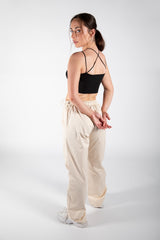 Black Strappy Detail Ribbed Crop Top-Copy
