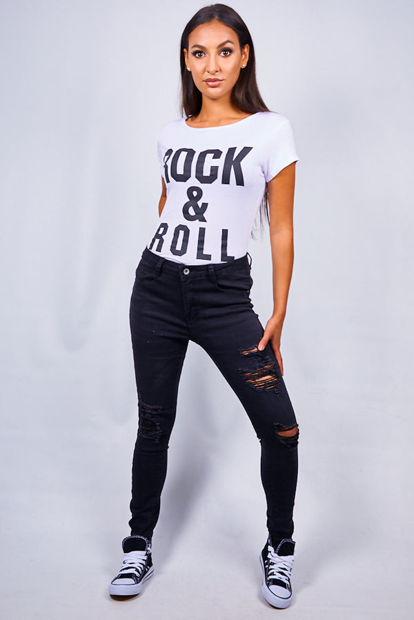 Black Extreme Rip Skinny Jeans