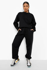 Black Fleece Oversize Pullover Tracksuit