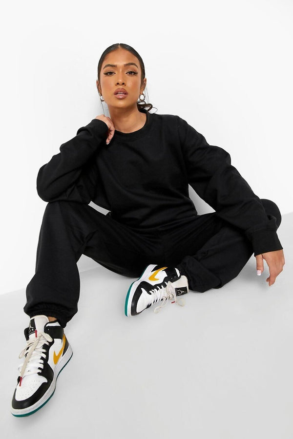 Black Fleece Oversize Pullover Tracksuit