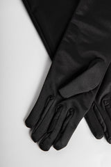 Black Satin Glam Gloves 
