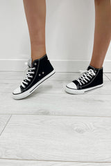 Black High Top Canvas Trainers