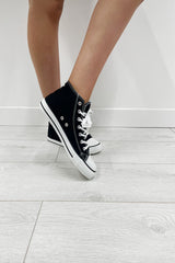 Black High Top Canvas Trainers