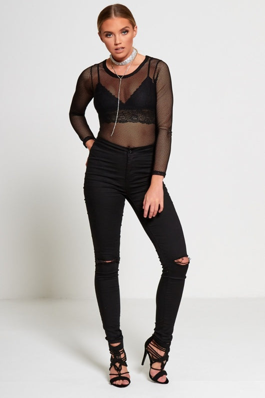 Black High Waisted Super Stretch Skinny Jeans