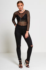 Black High Waisted Super Stretch Skinny Jeans