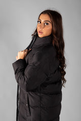 Black Maxi Longline Puffer Coat
