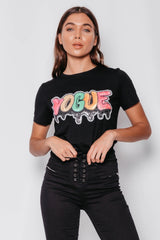 Black Multi Sequin Vogue Top