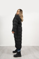Plus Black Maxi Longline Puffer Coat
