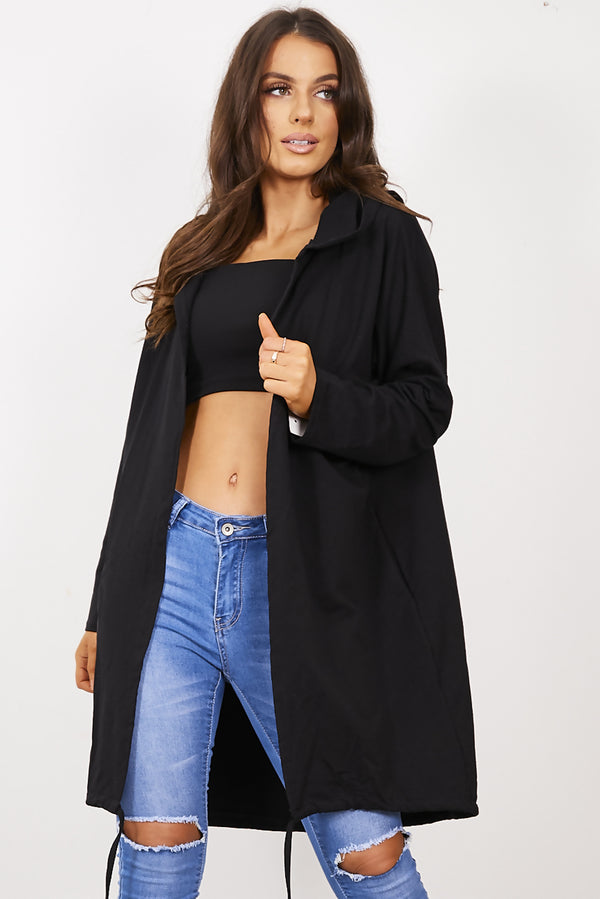 Black Sequin Angel Wings Hooded Cardigan