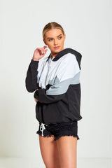 Black Zip Through Hooded Jacket