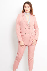 Baby Pink Double Breasted Blazer
