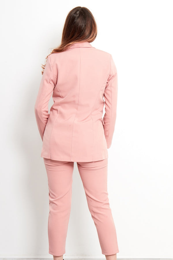 Baby Pink Double Breasted Blazer