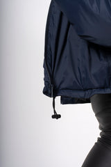 Navy cropped funnel neck jacket 