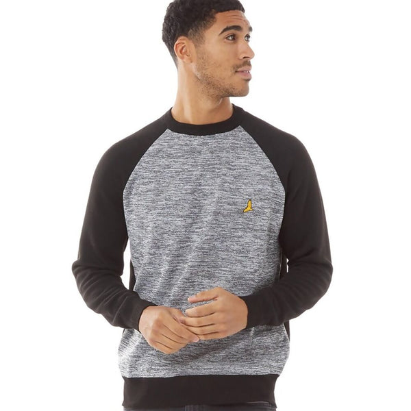Mens Grey With Black Ratcliffe Crew Neck Jumper