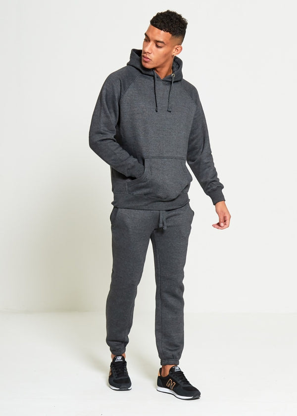 Charcoal Basic Pullover Hood Tracksuit