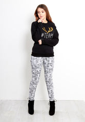 White Check Skinny Jeans For Womens