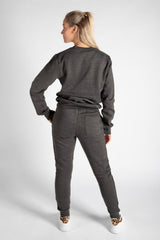 Dark Grey Fleece Oversize Pullover Tracksuit