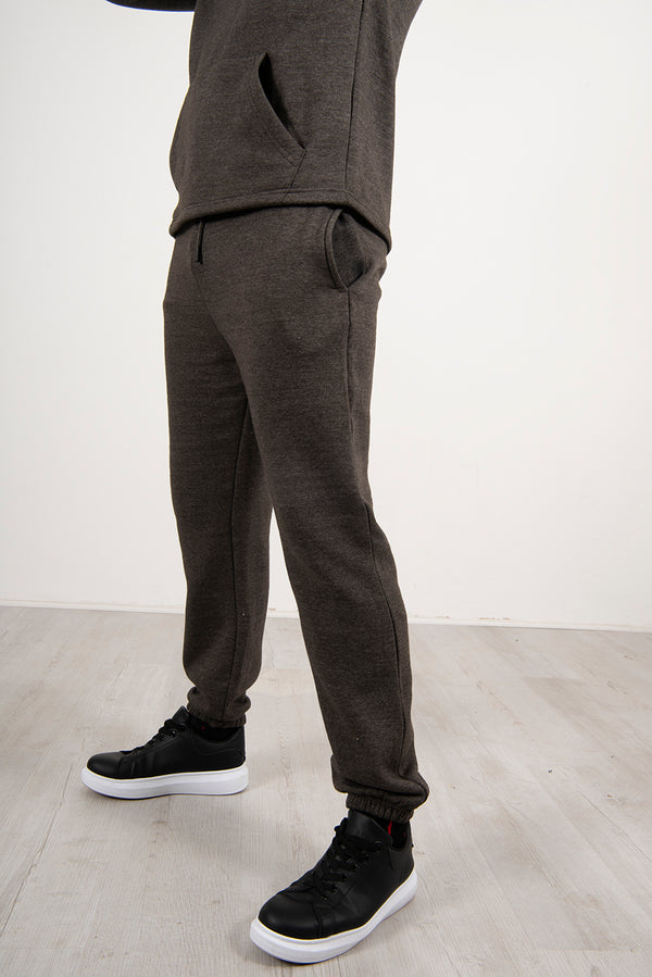 Mens Charcoal Pullover Hooded Tracksuit