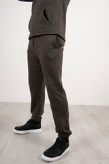 Mens Charcoal Pullover Hooded Tracksuit