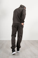 Mens Charcoal Pullover Hooded Tracksuit
