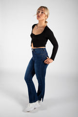 Dark Wash High Waist Flare Jeans