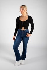 Dark Wash High Waist Flare Jeans
