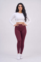 Wine Soft Fleece High Rise Leggings – Lily