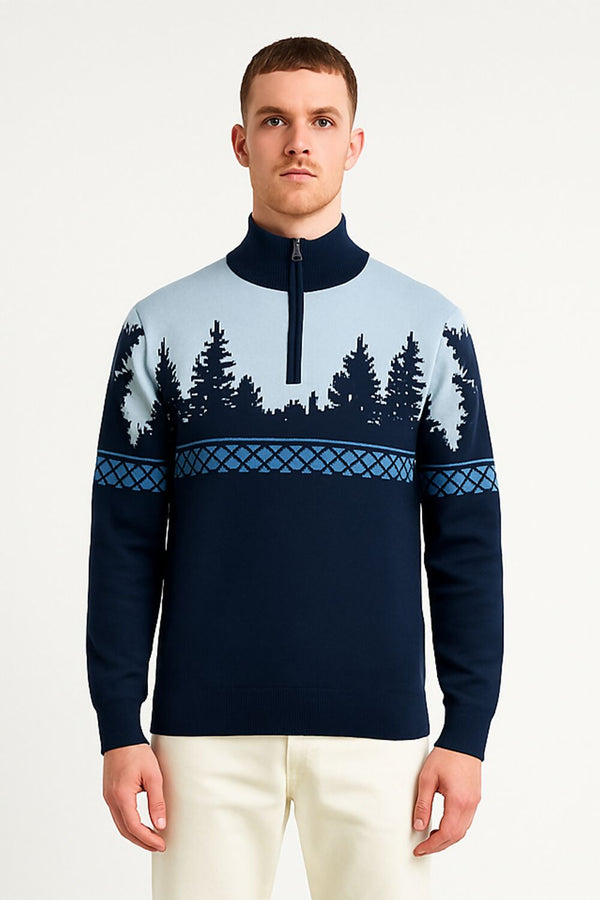 Mens Navy Kuhmo Festive Christmas Jumper