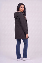 Black Leopard-Lined Reversible Hooded Parka Jacket– Olivia