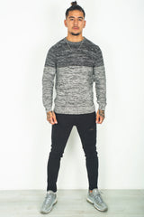 Mens Black Double Tone Jumper