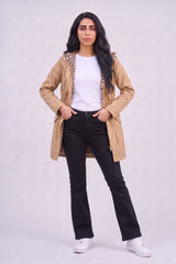 Camel Leopard-Lined Reversible Hooded Parka Jacket– Olivia