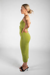 Green Midi 90s Bandeau Dress