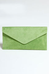 Fuchsia Suede Leather Luxe Clutch Bag