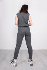 Dark Grey 3 Piece Knitted Roll Neck Lounge Set