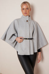 Grey Cape With Belt 