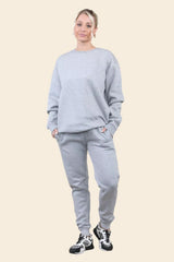 Grey Fleece Oversize Pullover Tracksuit
