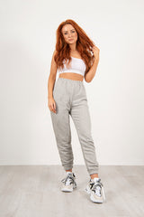 Grey Marl Cuffed Basic Joggers 