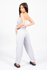 Grey Bandeau Lounge Jumpsuit 