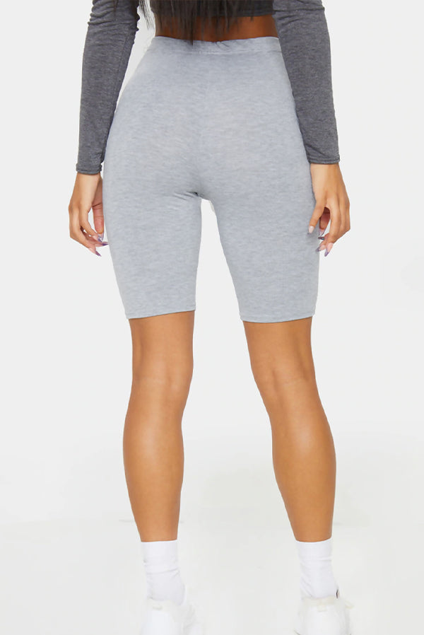 Grey Marl Basic High Waisted Cycle Shorts
