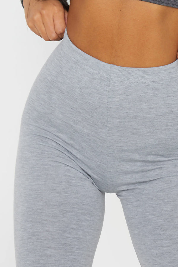 Grey Marl Basic High Waisted Cycle Shorts