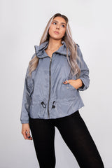 Grey Hooded Waterproof Festival jacket