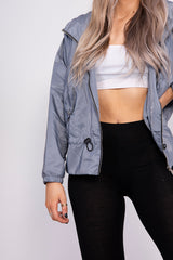 Grey Hooded Waterproof Festival jacket